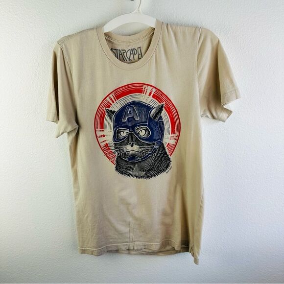Star Cadet Captain America Cat Tee Size M - Picture 1 of 3